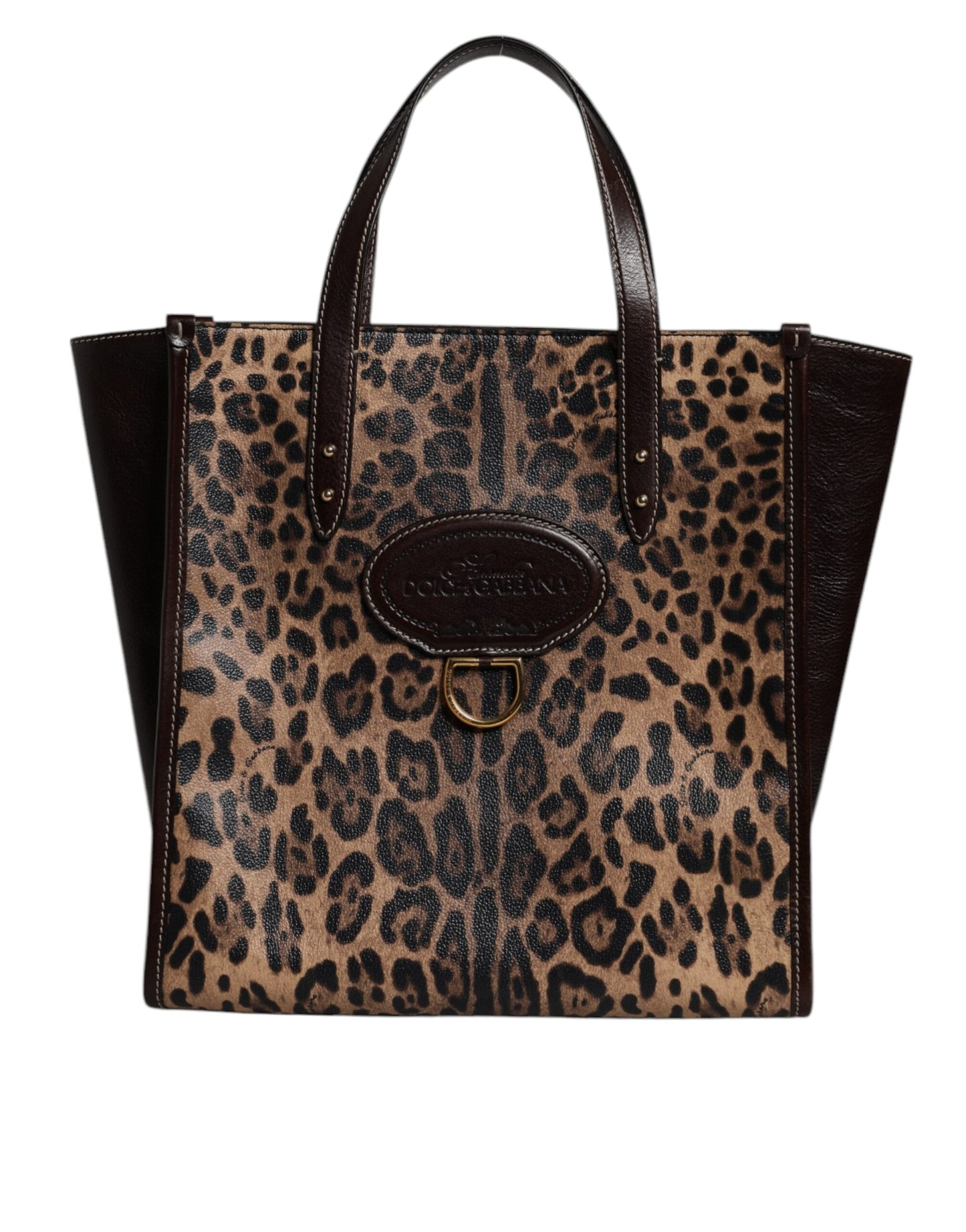 Dolce & Gabbana Multicolor Leopard Shopping Tote Shoulder Bag