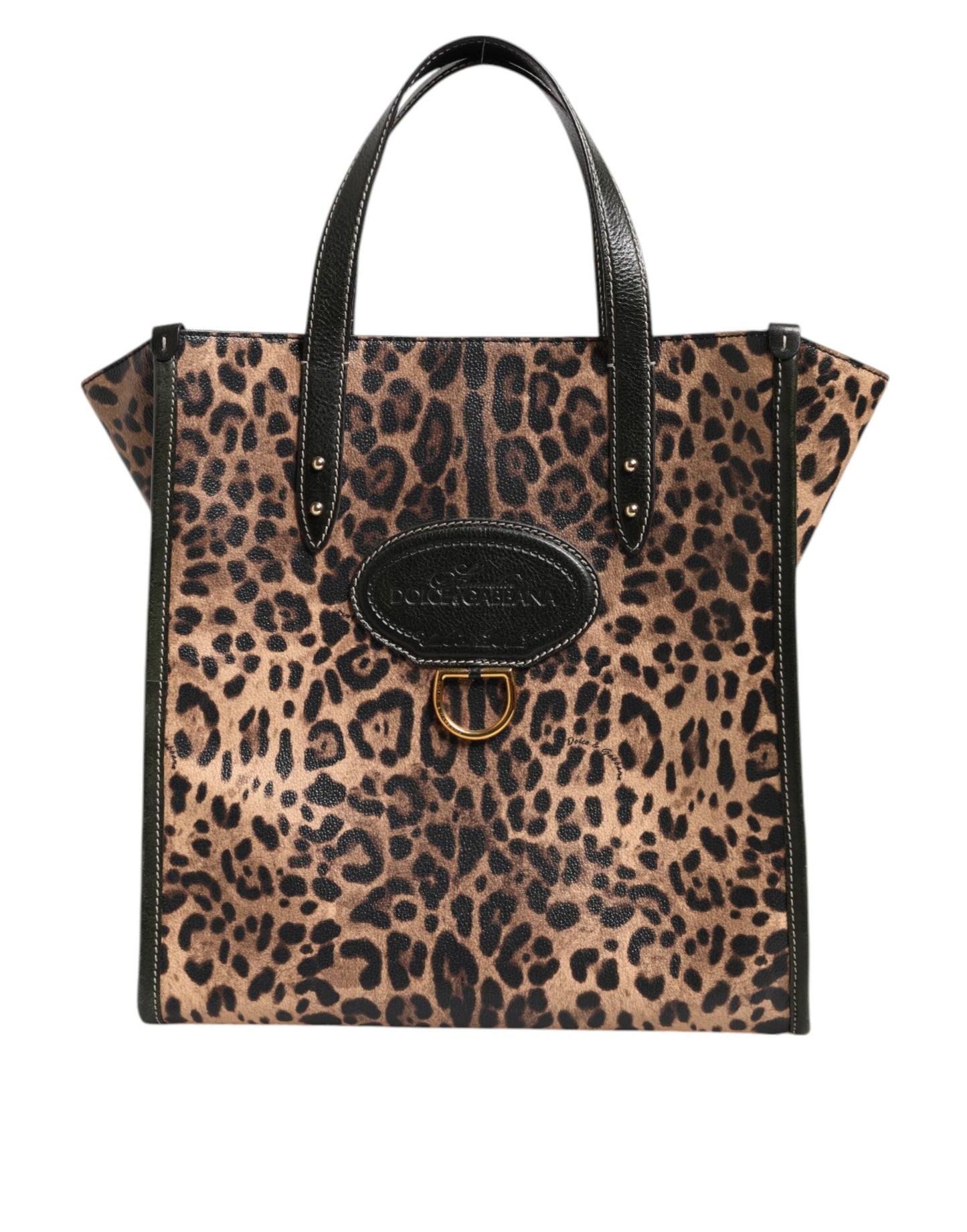 Dolce & Gabbana Brown Leopard Shopping Tote Shoulder Bag