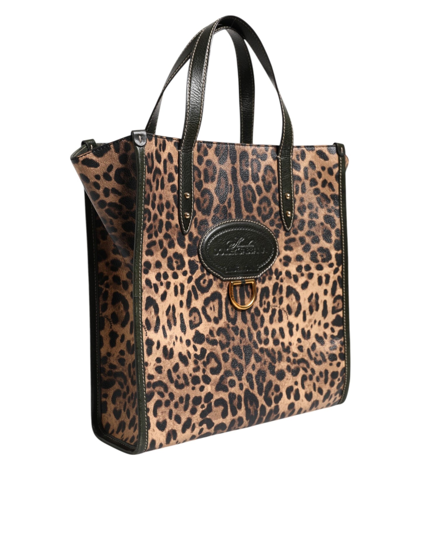 Dolce & Gabbana Brown Leopard Shopping Tote Shoulder Bag