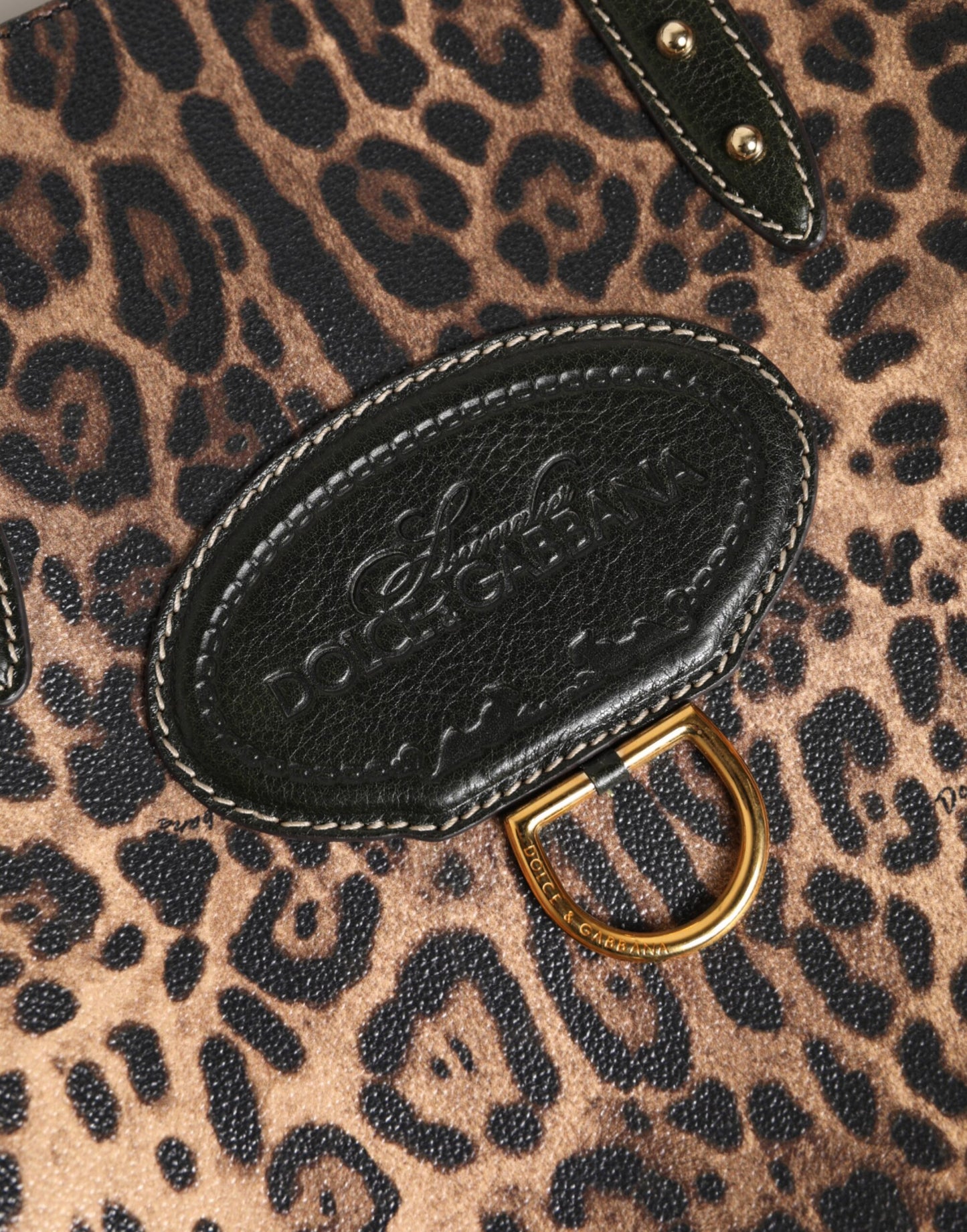 Dolce & Gabbana Brown Leopard Shopping Tote Shoulder Bag