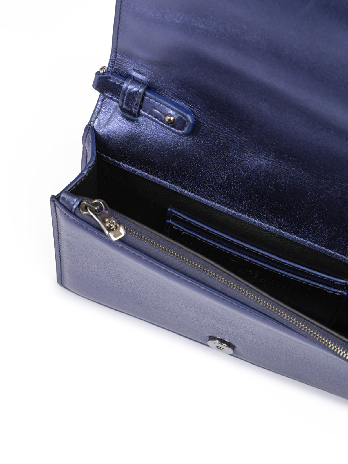 Ferrari Metal Light Blue GT Patent Leather Bag with Chain