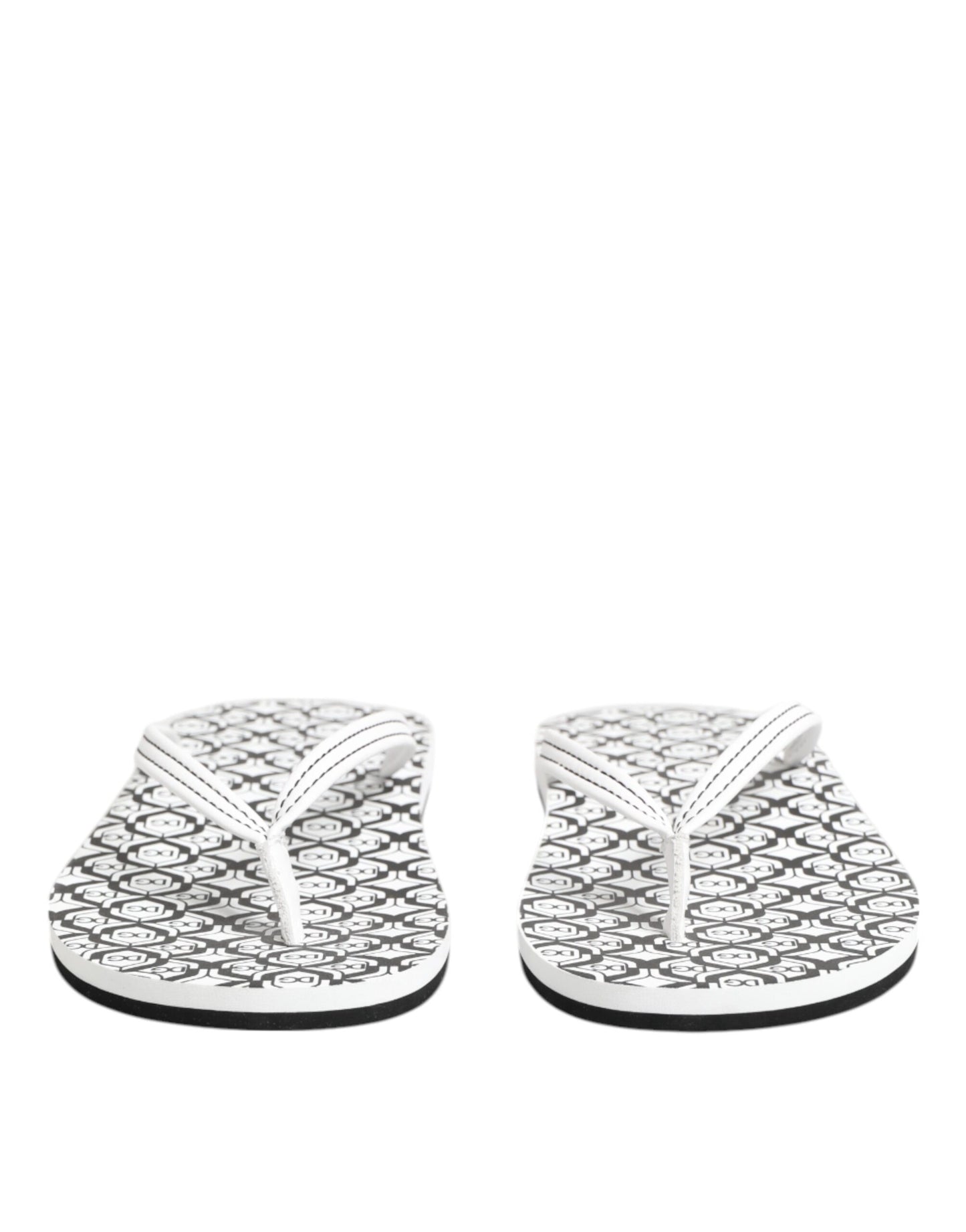 Dolce & Gabbana Black & White DG Logo Flip Flops for Women