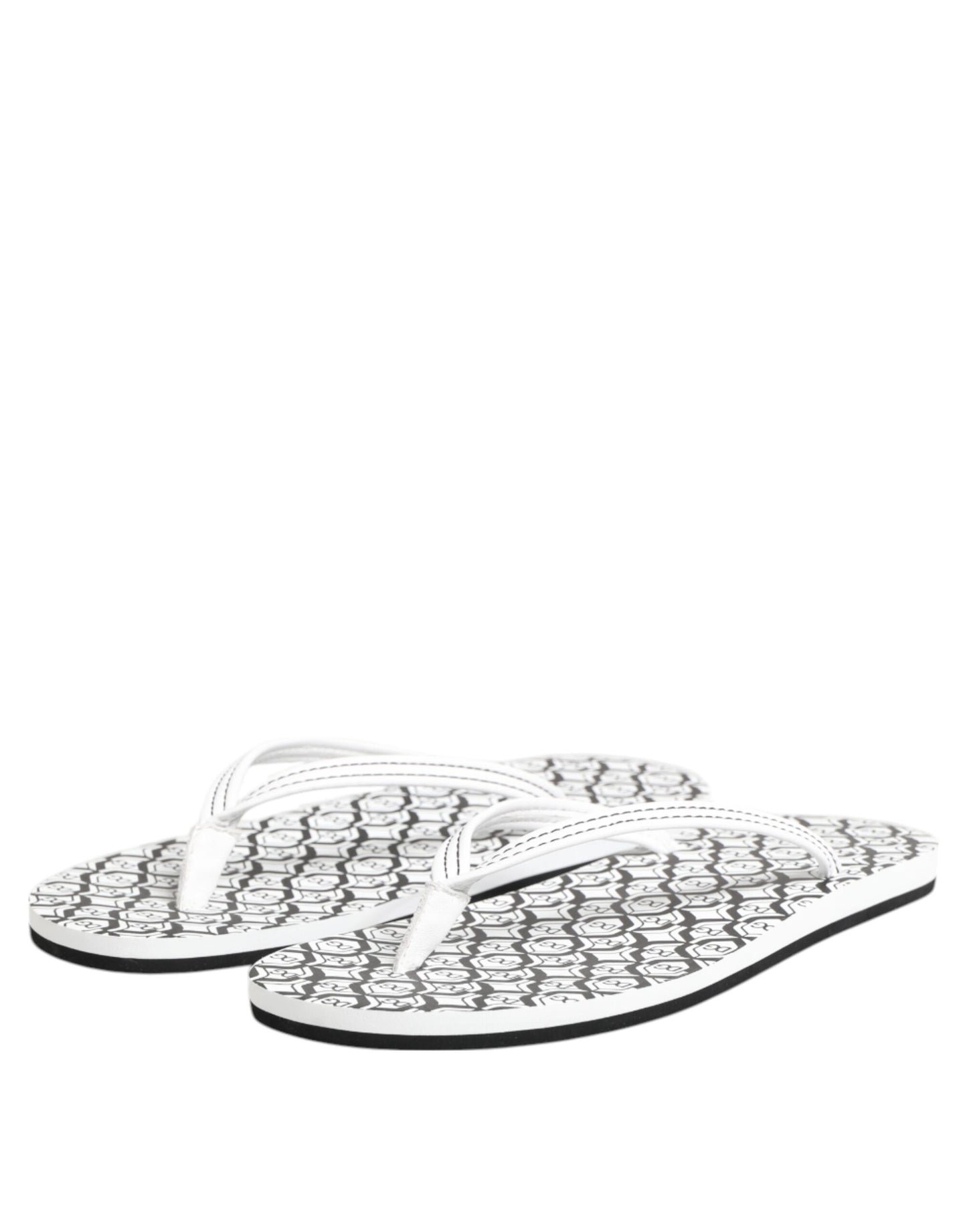 Dolce & Gabbana Black & White DG Logo Flip Flops for Women