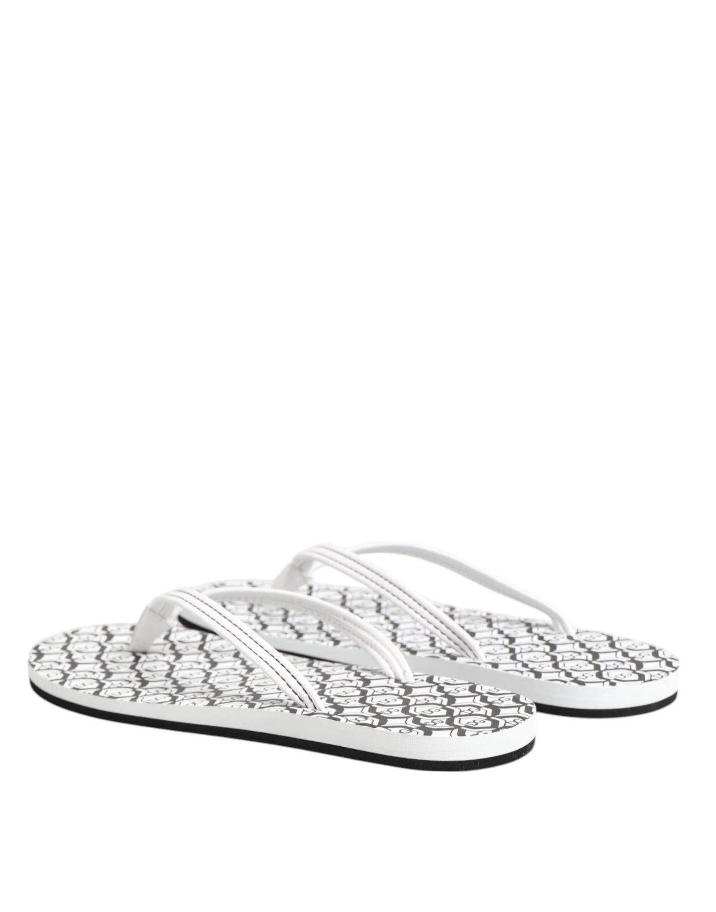 Dolce & Gabbana Black & White DG Logo Flip Flops for Women