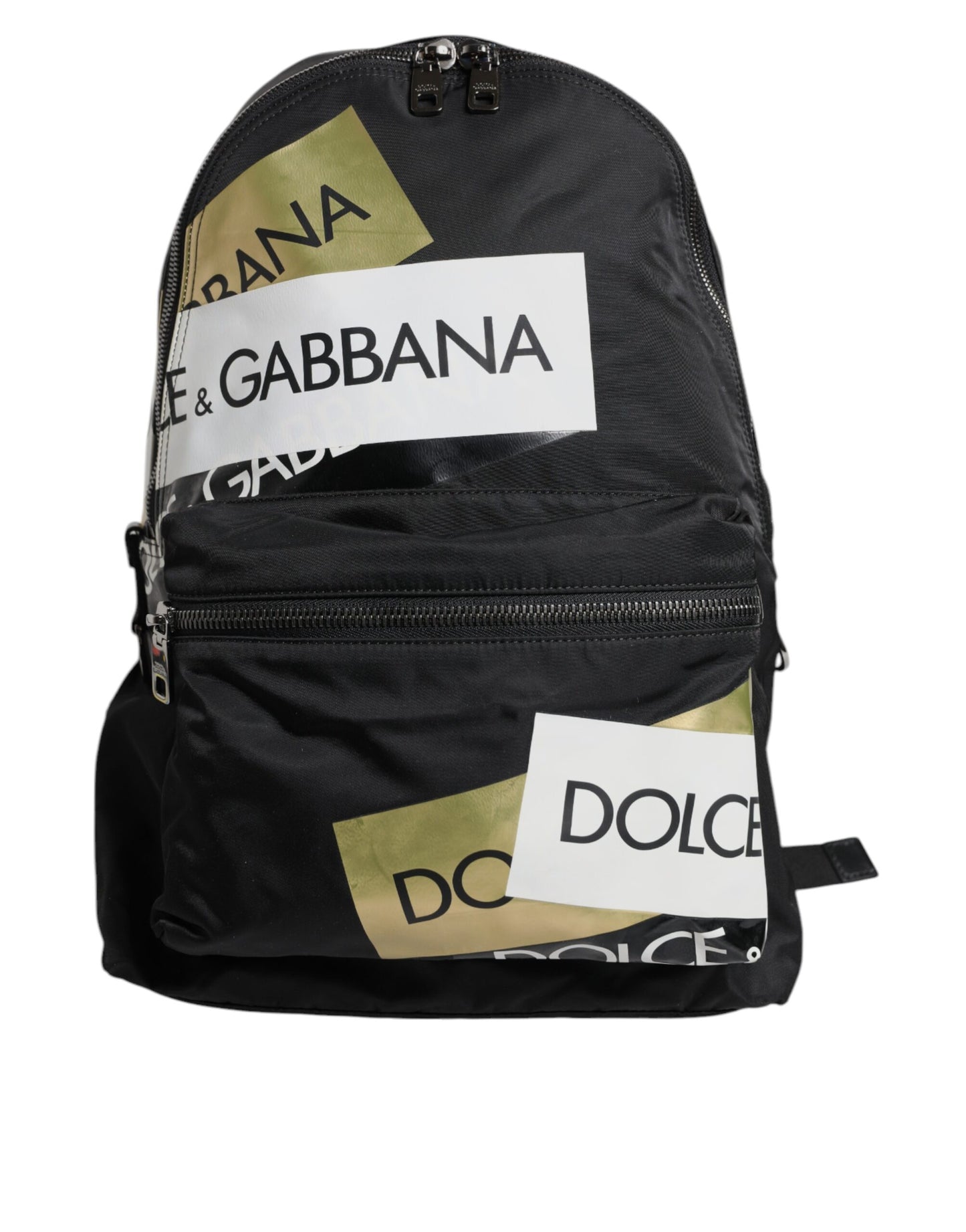 Dolce & Gabbana Black Logo Tape Polyamide School Travel Backpack for Men