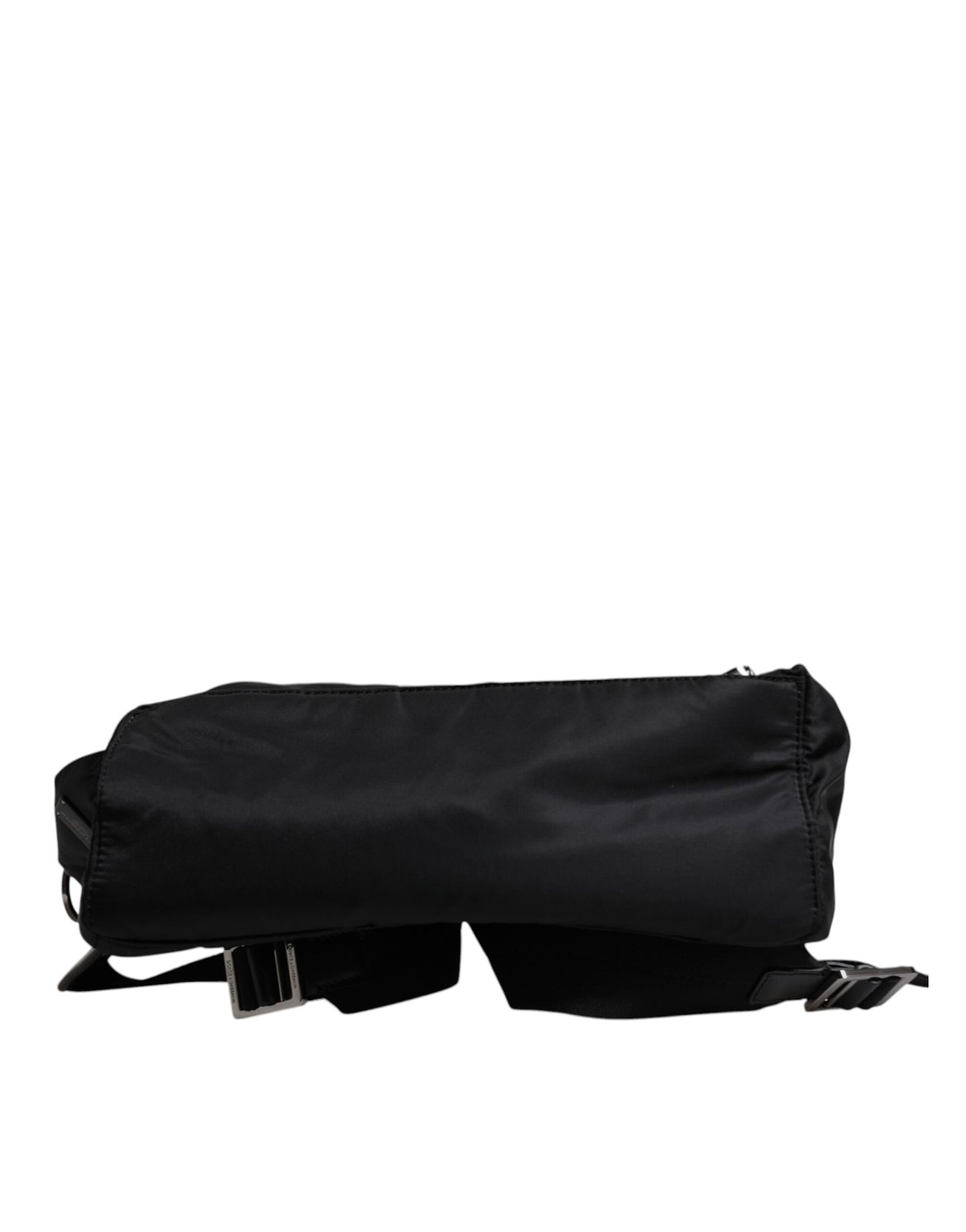 Dolce & Gabbana Black Logo Tape Polyamide School Travel Backpack for Men