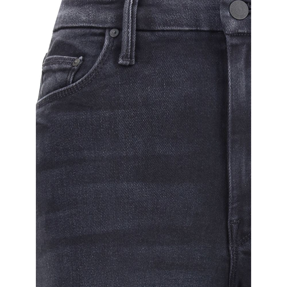 Mother Denim Black Wide Leg Jeans