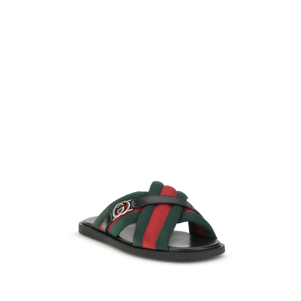 Gucci Web Sandals with Interlocking GG - A Statement of Italian Craftsmanship