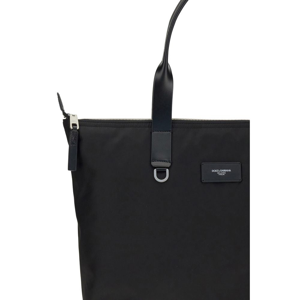 Dolce & Gabbana Black Crocodile Print Medium Tote Bag - Adamo Line