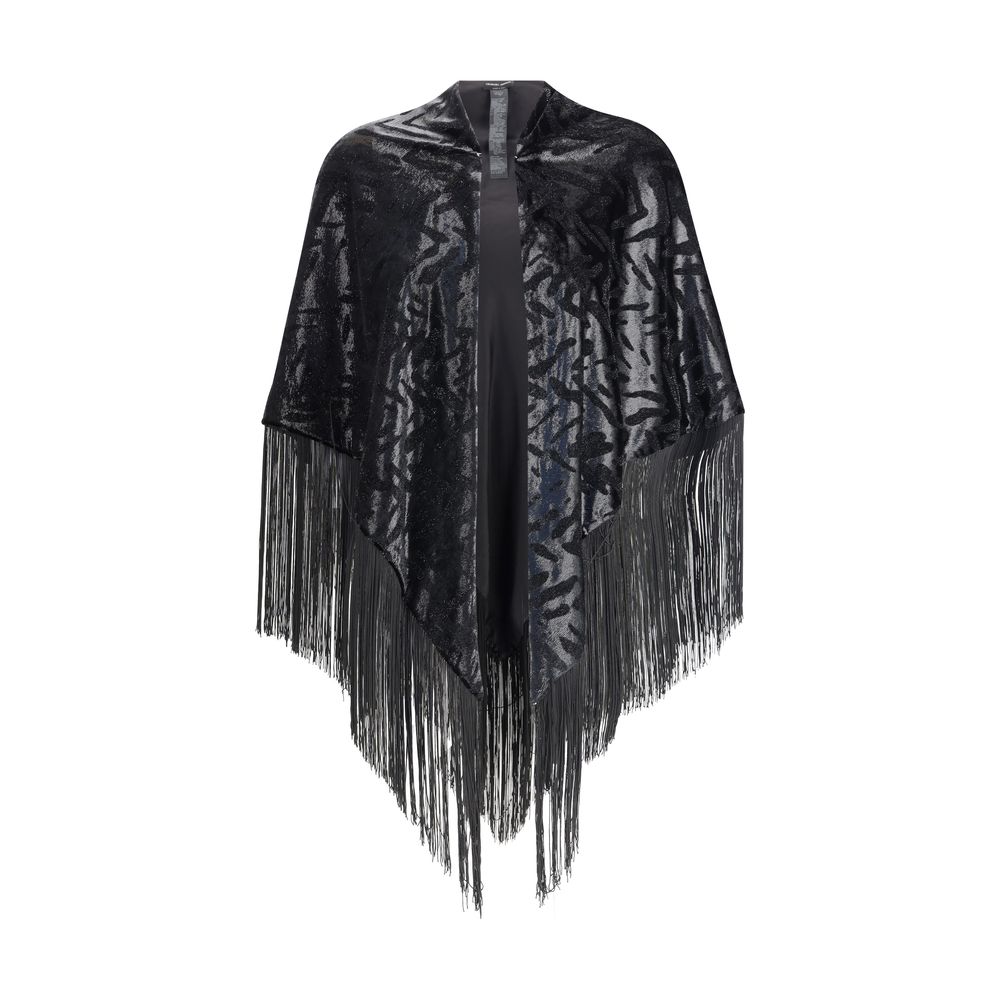 Giorgio Armani Velvet Shawl with Fringes