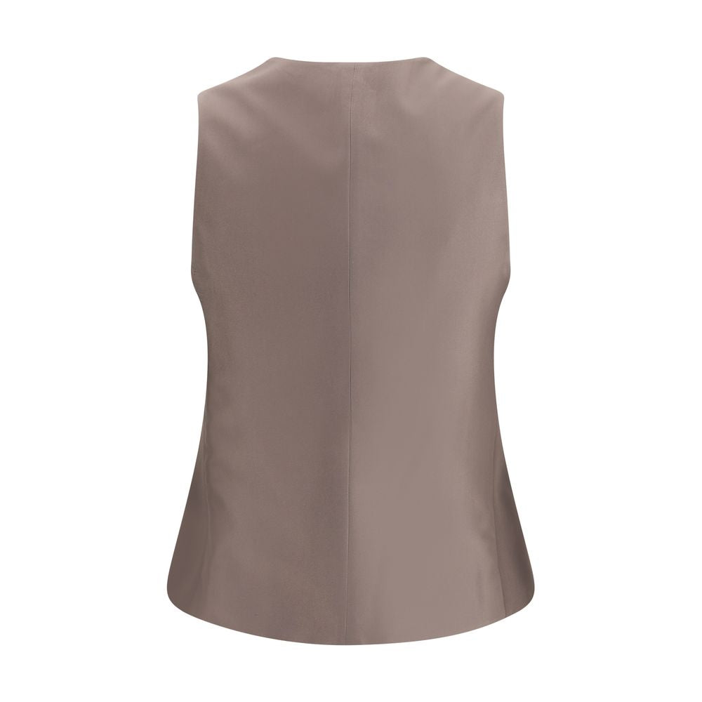 Giorgio Armani Single-breasted Hemp and Viscose Vest
