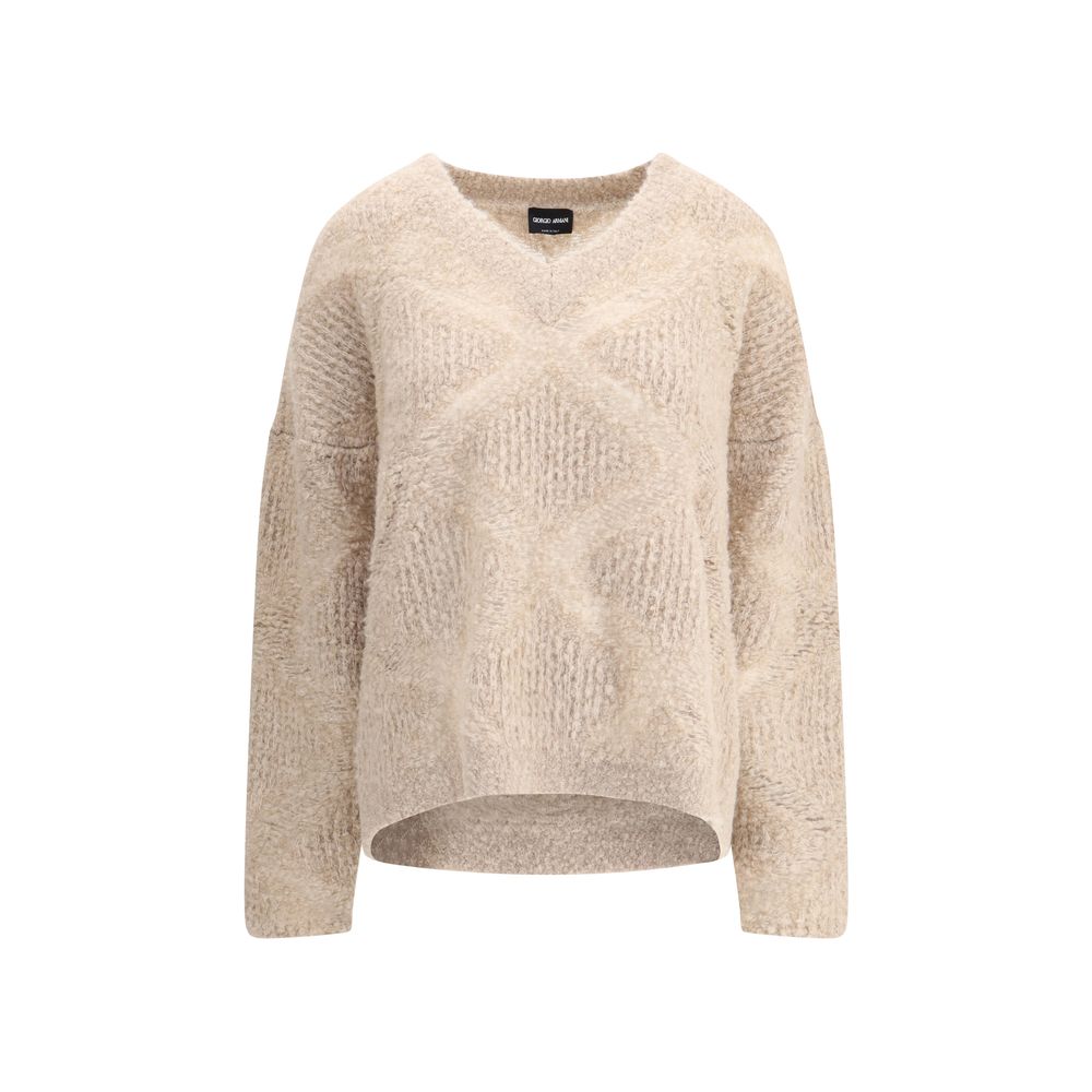 Giorgio Armani V-neck Cashmere and Alpaca Blend Sweater