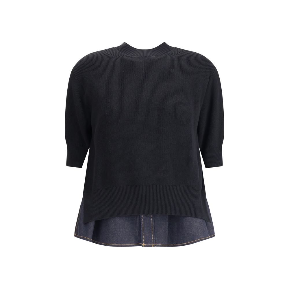Sacai Denim Detail Sweater