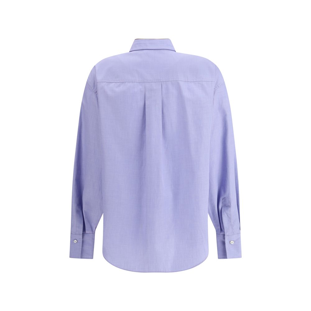 Brunello Cucinelli Cotton Shirt with Jewel Collar