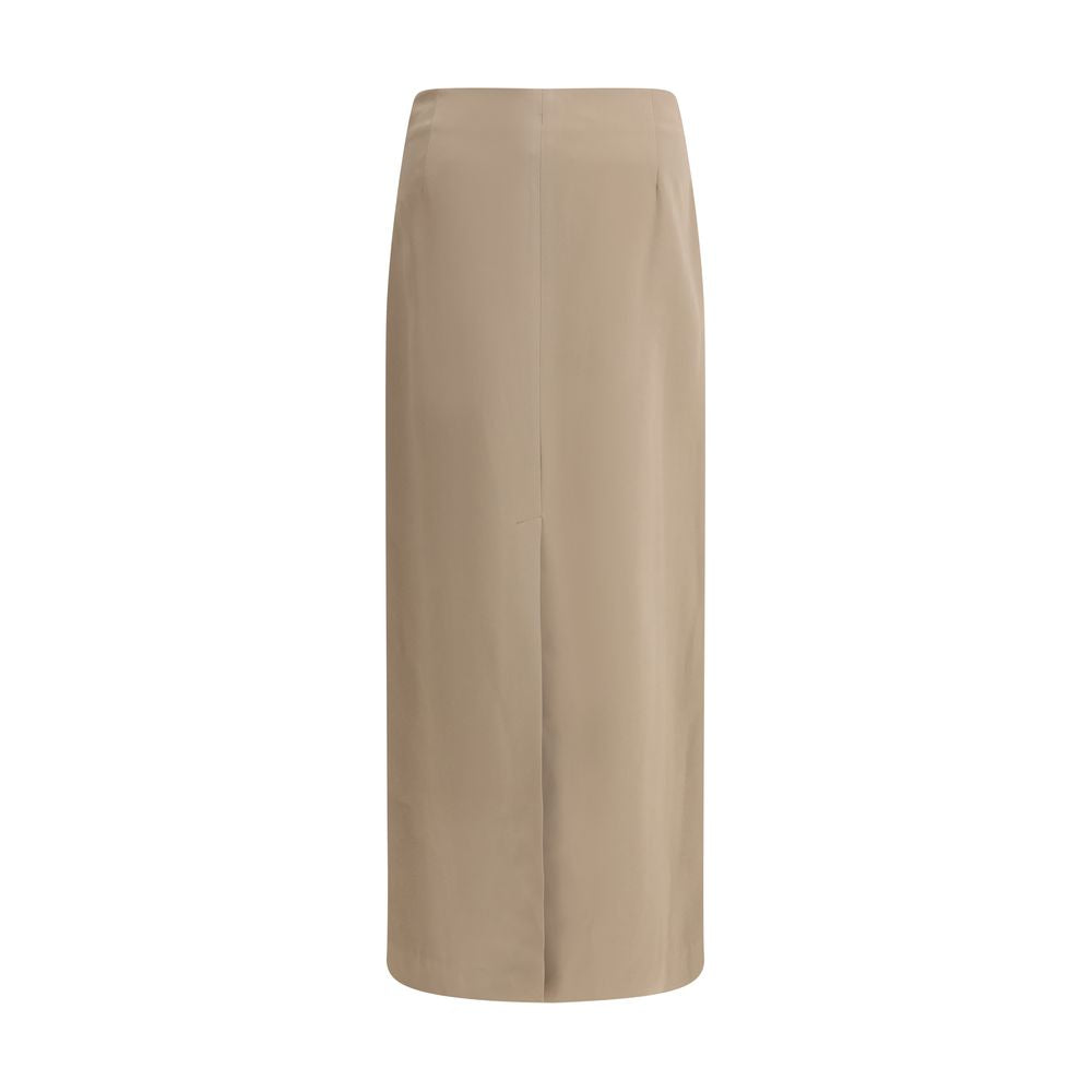 Brunello Cucinelli Satin Midi Skirt