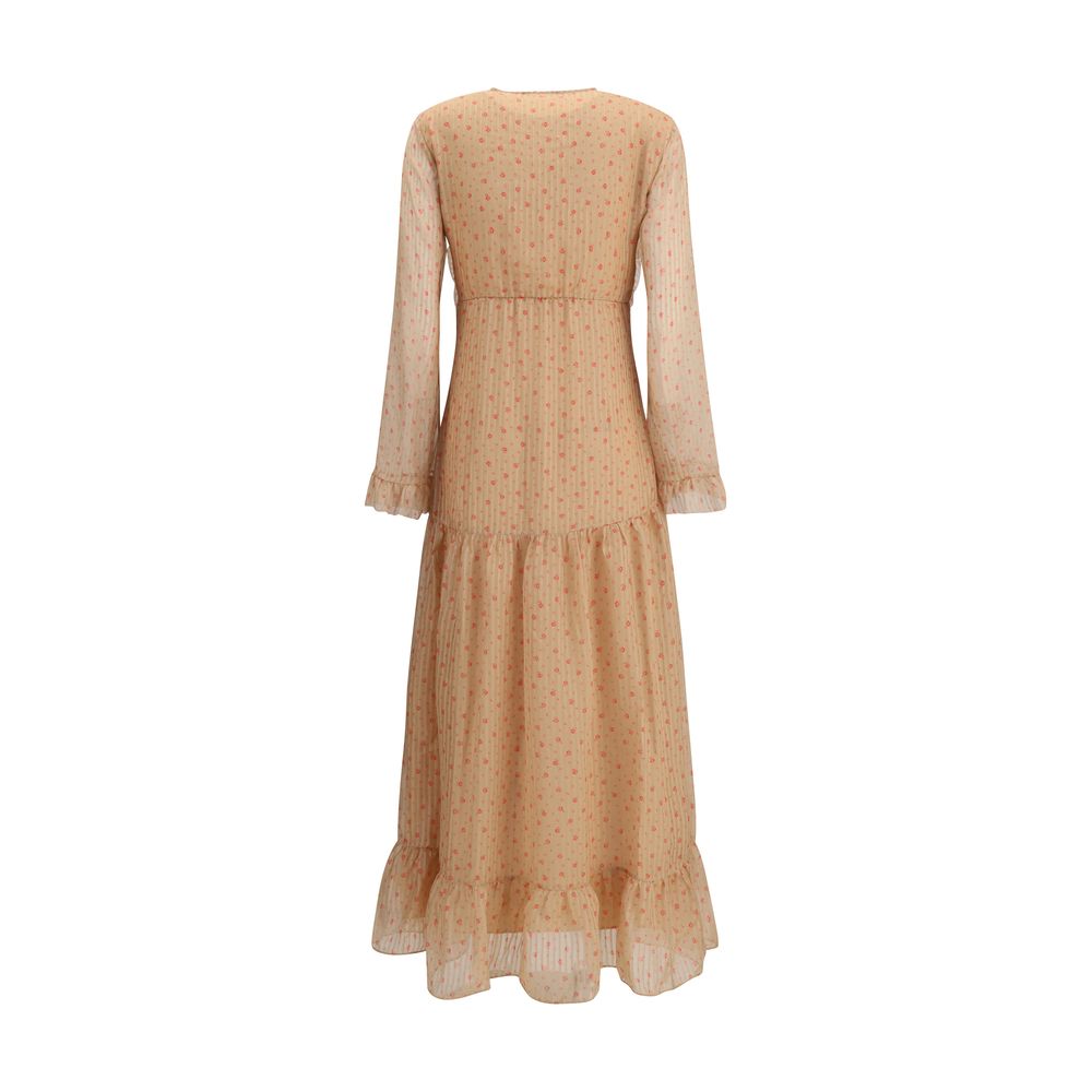 Kristina Ti Silk Rouched Maxi Dress