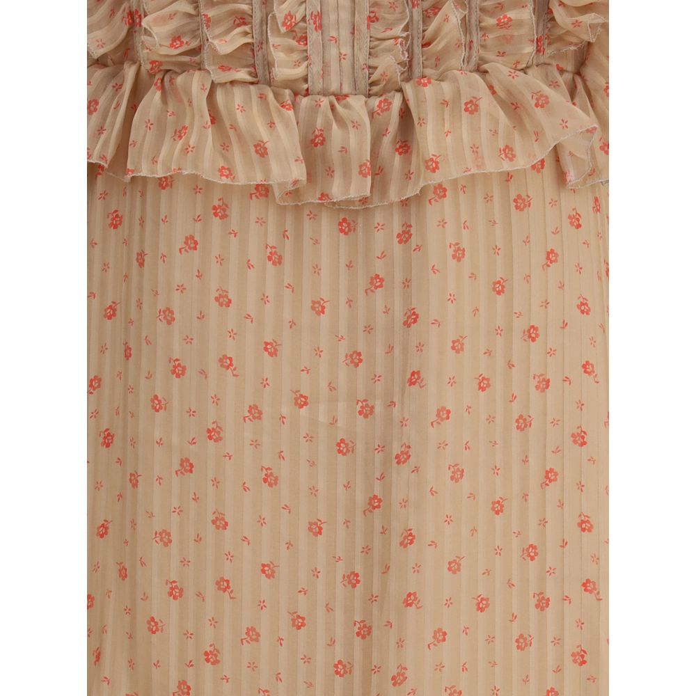 Kristina Ti Silk Rouched Maxi Dress