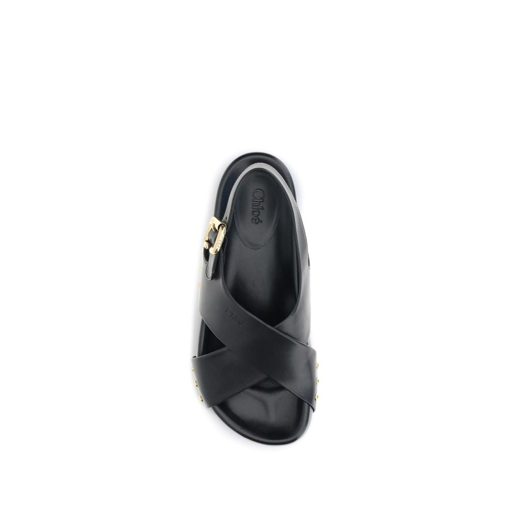 Chloé Black Mae Paddington Buckle Sandals