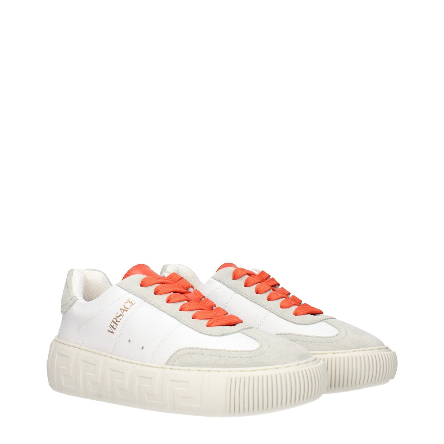 Versace White Leather Sneakers: Bold Luxury for Every Step