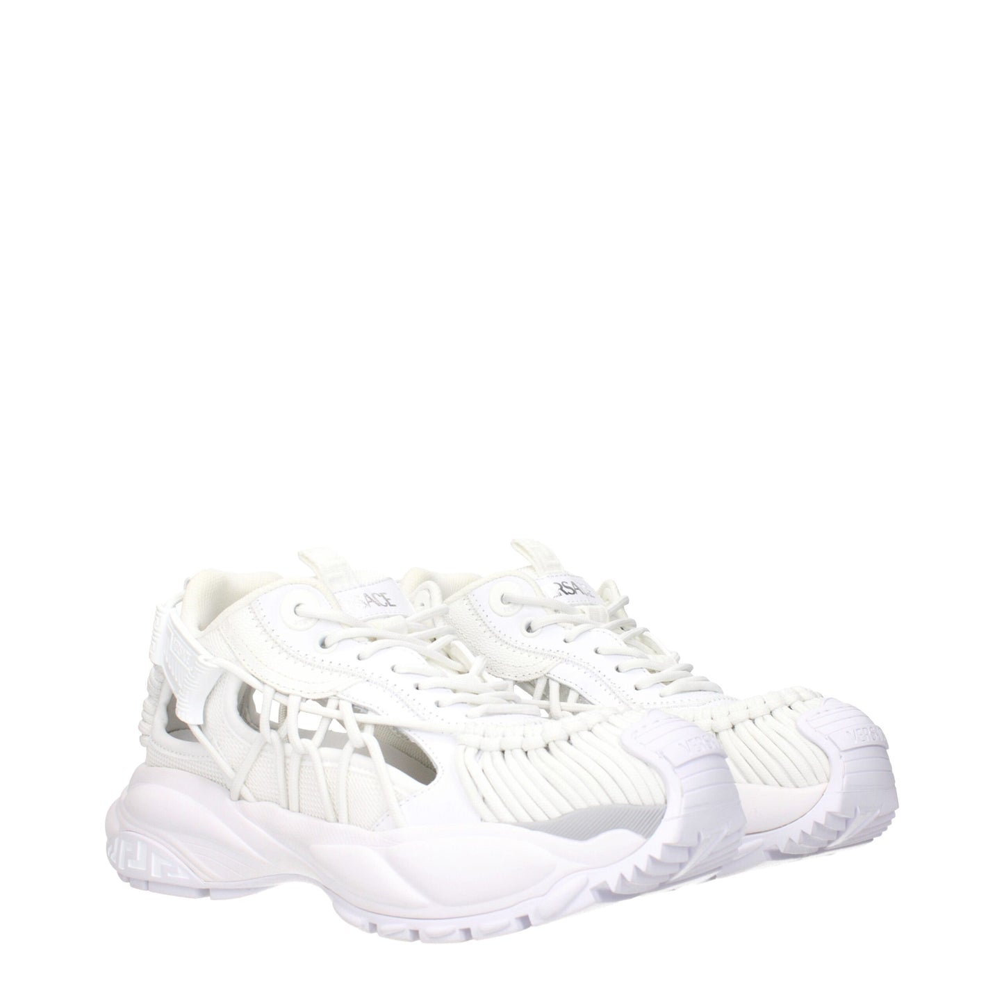 Versace White Leather Low Tops - Iconic Statement Sneakers