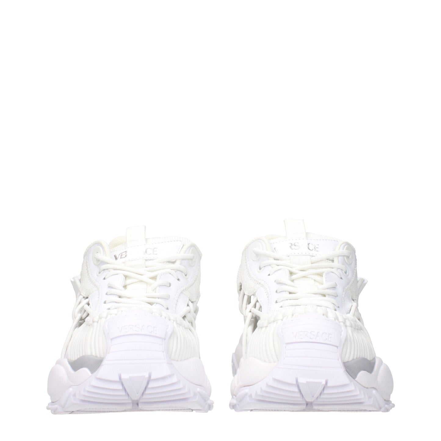 Versace White Leather Low Tops - Iconic Statement Sneakers