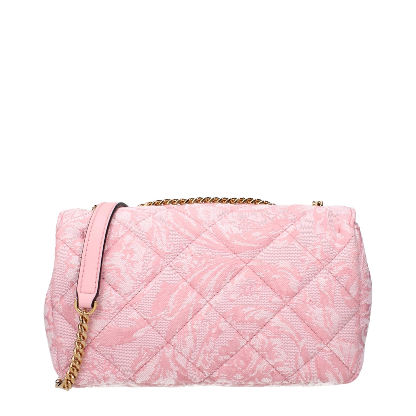 Versace Pink Jacquard La Medusa Quilted Shoulder Bag