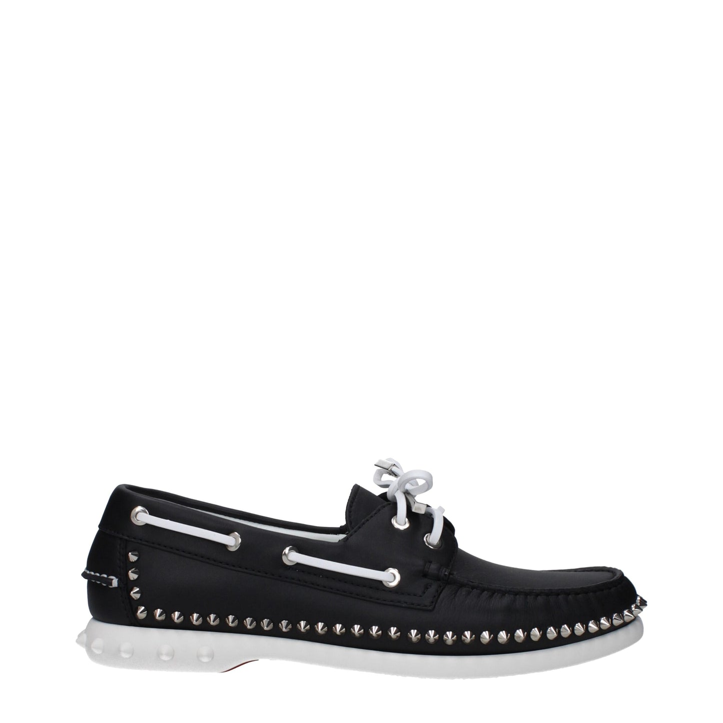 Christian Louboutin Black Leather Loafer with Studs