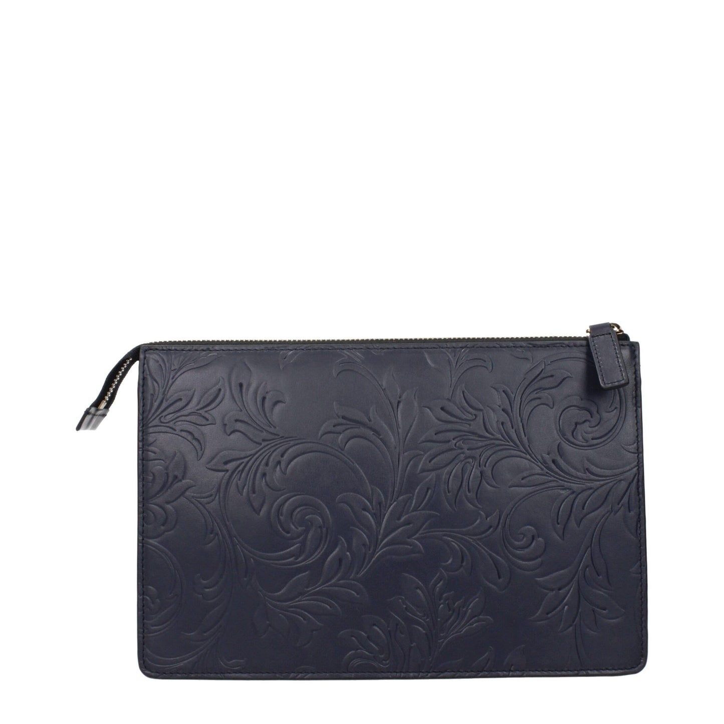 Versace Blue Leather Clutch Bag - Statement Elegance