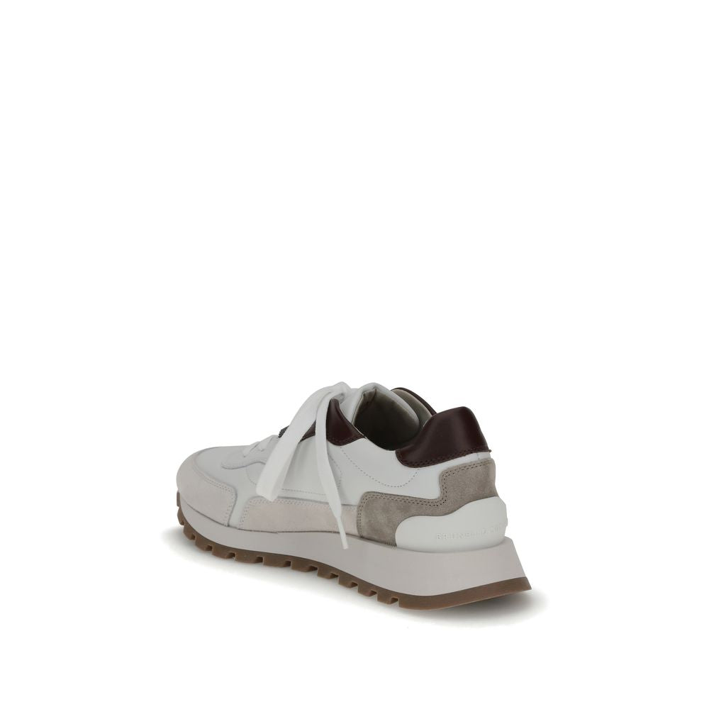 Brunello Cucinelli Leather Sneakers with Shiny Details