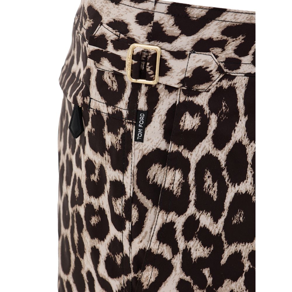 Tom Ford Multicolor Polyester Swim Short - Leopard Print Boxer Costume