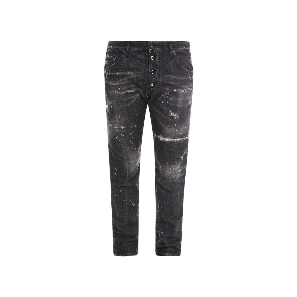 Dsquared2 Black Distressed Skater Denim Jeans for Women