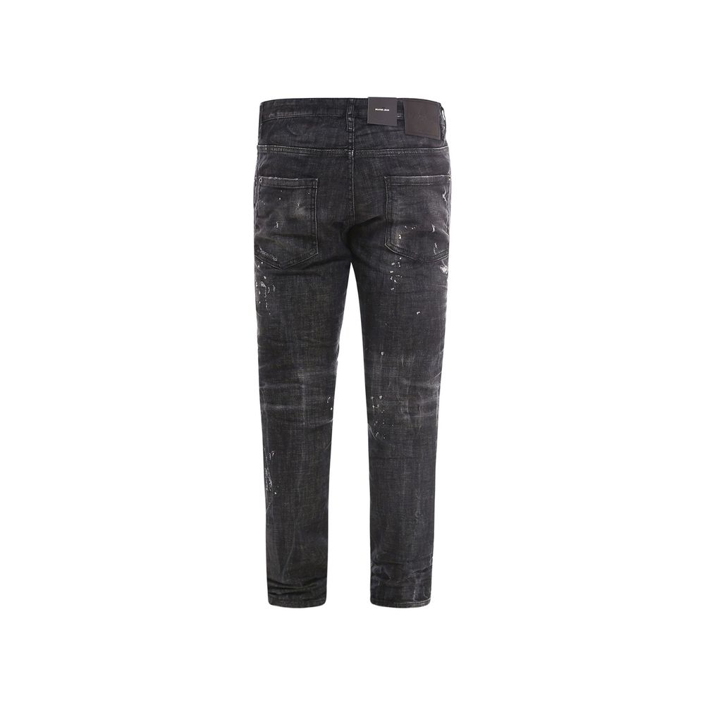 Dsquared2 Black Distressed Skater Denim Jeans for Women