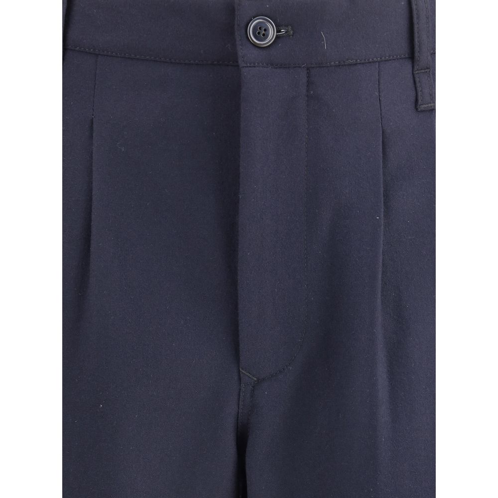 Giorgio Armani Lightweight Wool Cloth Single-Dart Pants