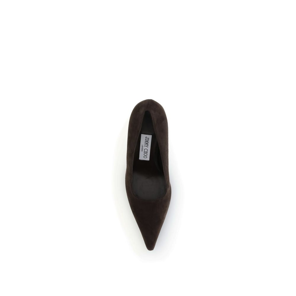 Jimmy Choo Chocolate Brown Suede Ixia 80mm Pumps