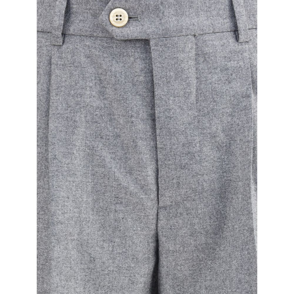 Brunello Cucinelli Cashmere-Silk Flannel Pants