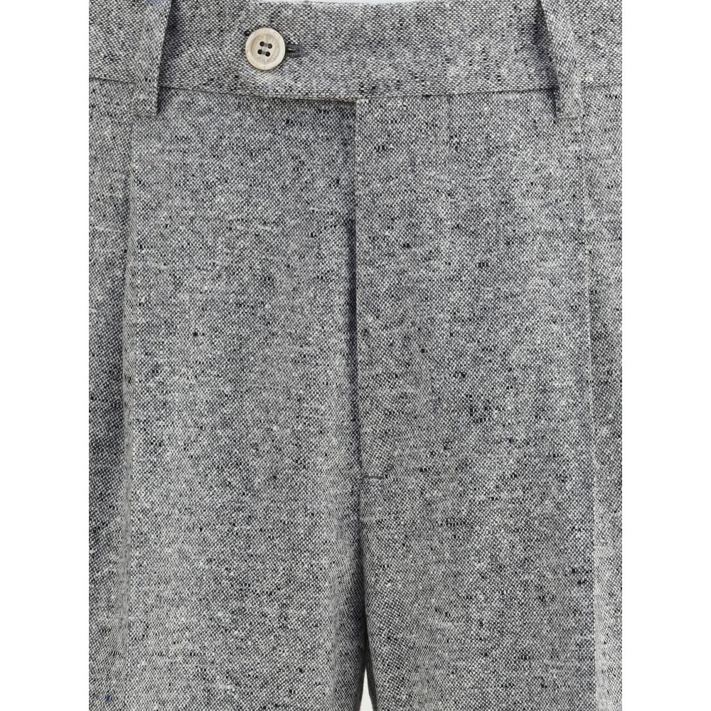 Brunello Cucinelli Wool and Cashmere Buttoned Grisaille Suit
