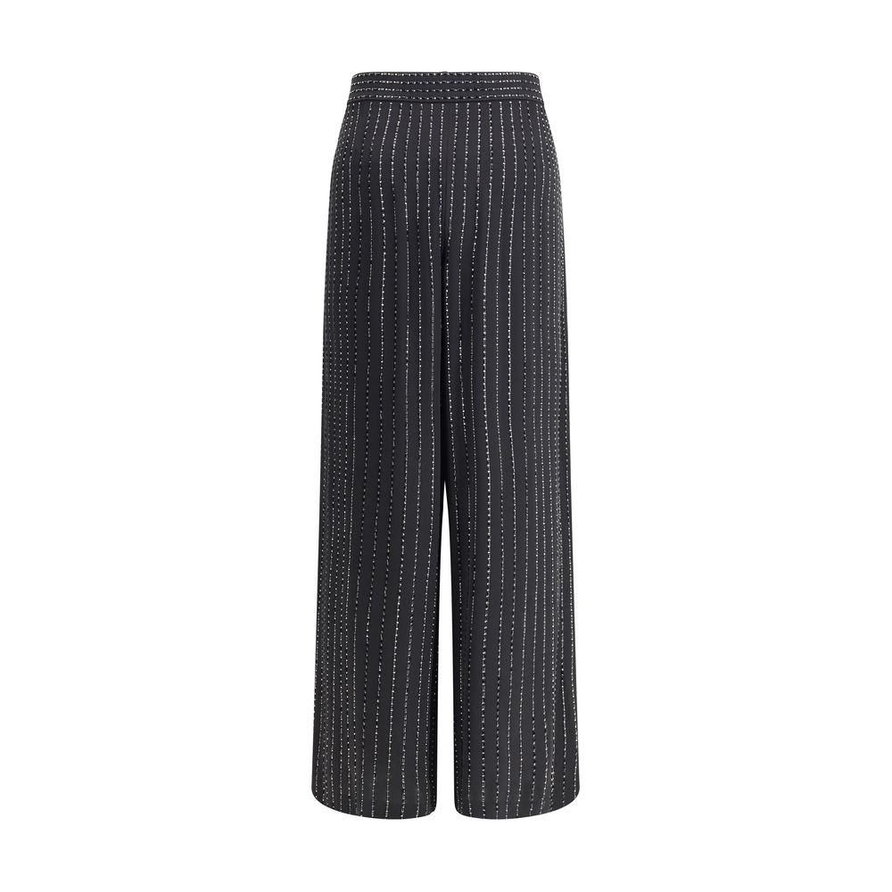 Giorgio Armani Wide-leg Silk Pants with Strass