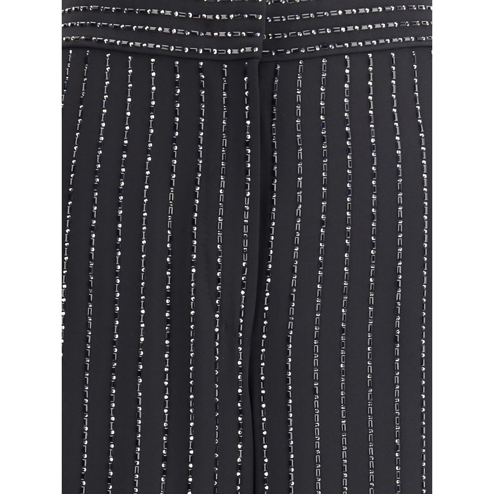 Giorgio Armani Wide-leg Silk Pants with Strass