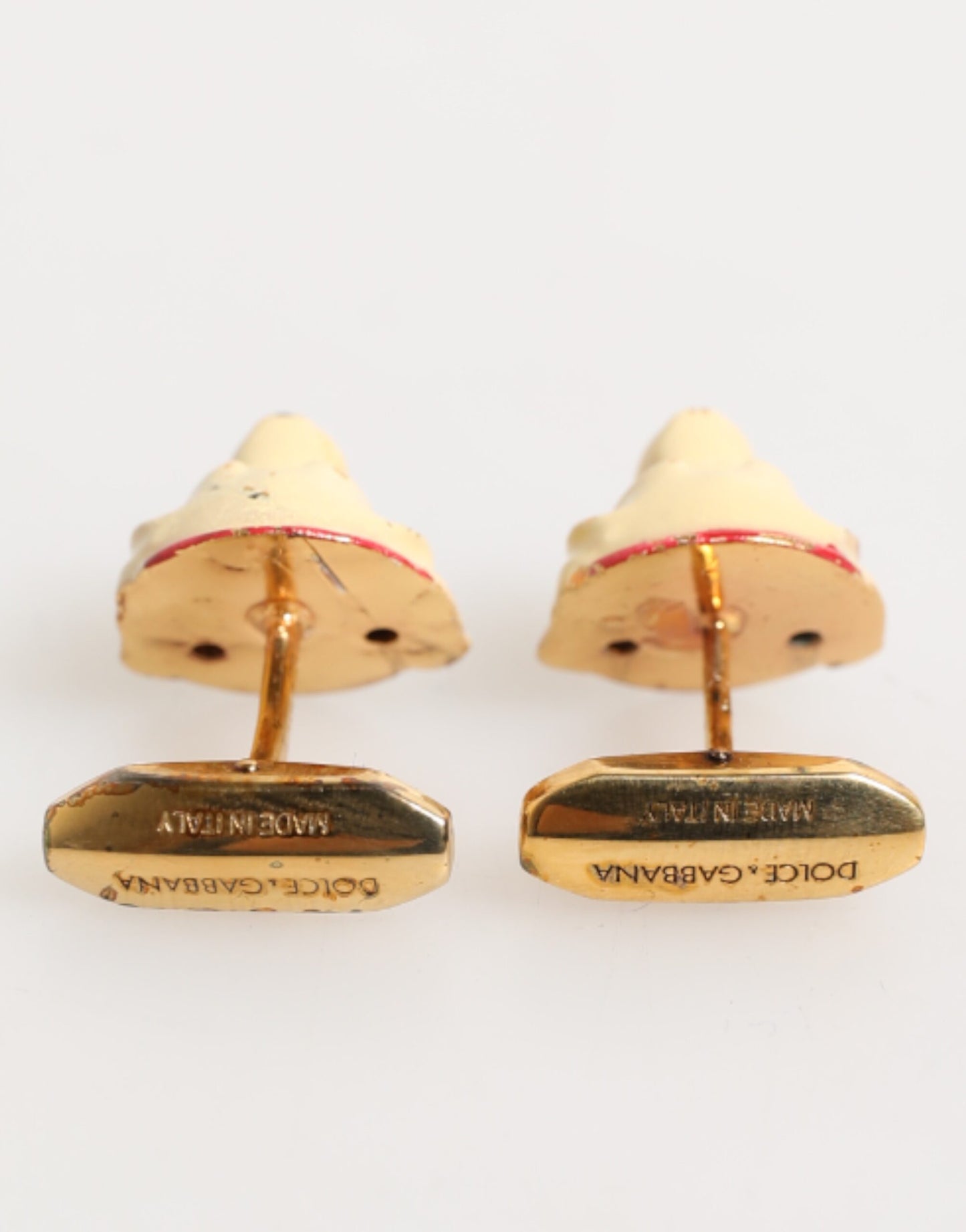 Dolce & Gabbana Brass Gold Tone Dog Puppy Cufflinks