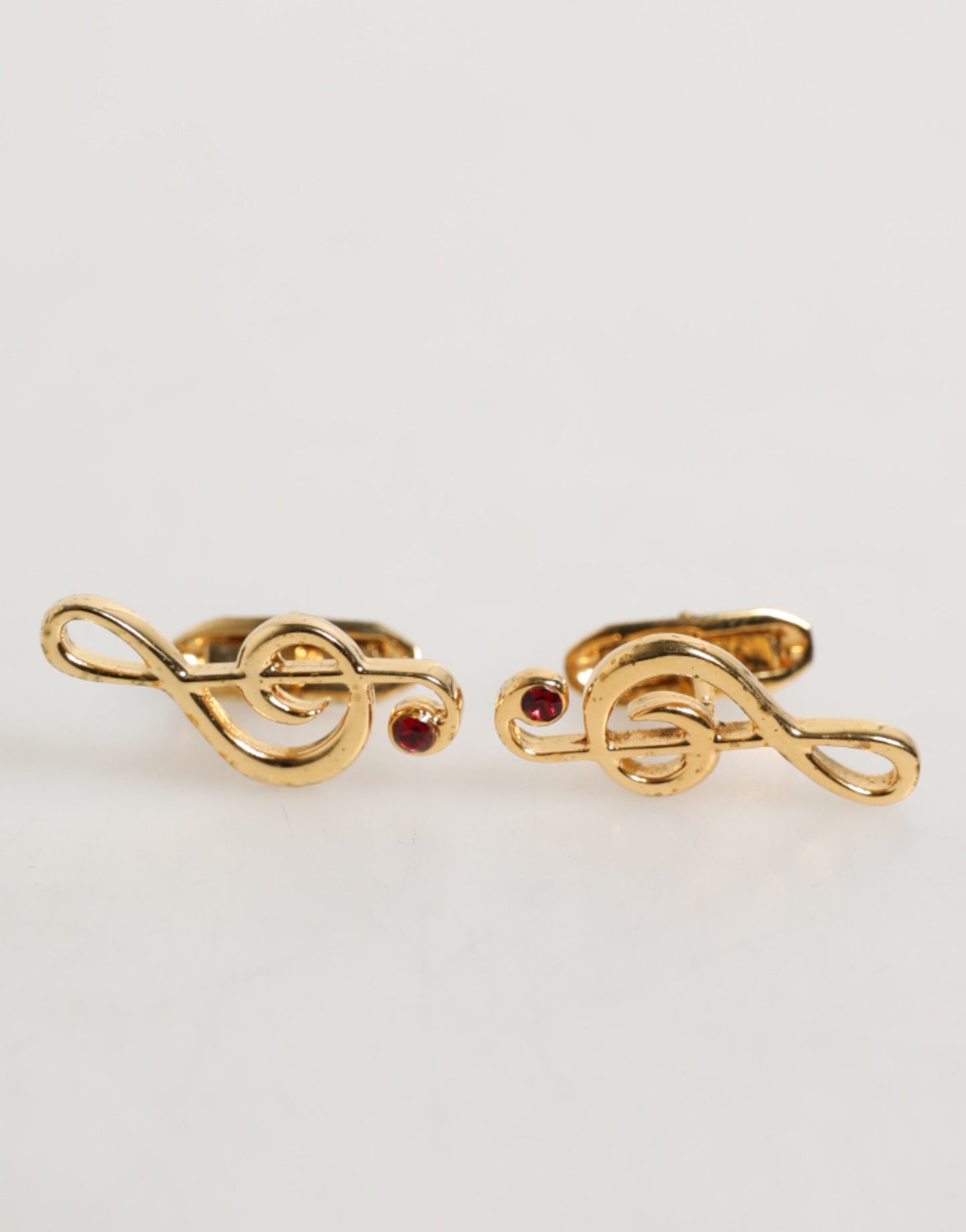 Dolce & Gabbana Gold Musical Note Metal Brass Pin Cufflinks for Men