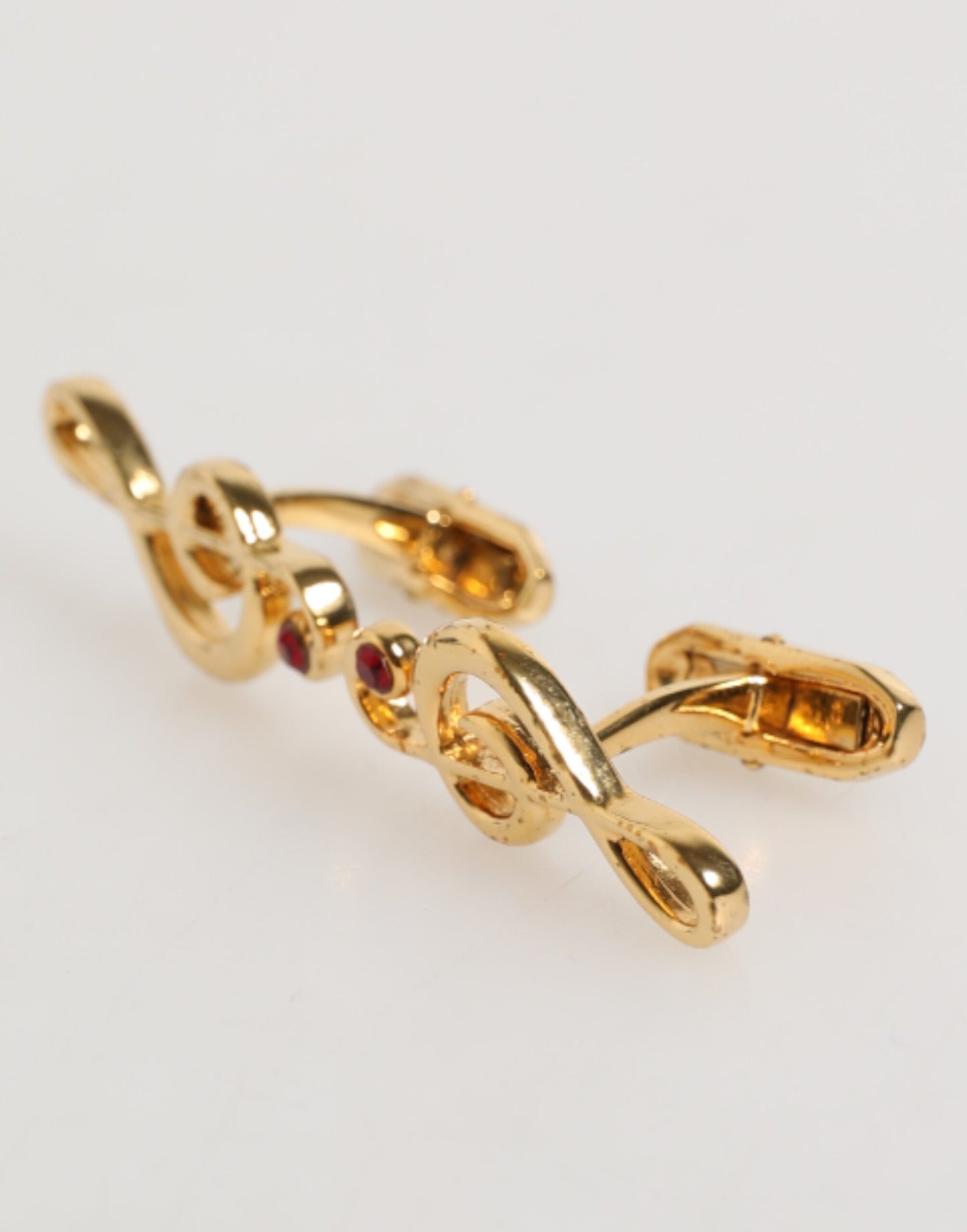 Dolce & Gabbana Gold Musical Note Metal Brass Pin Cufflinks for Men
