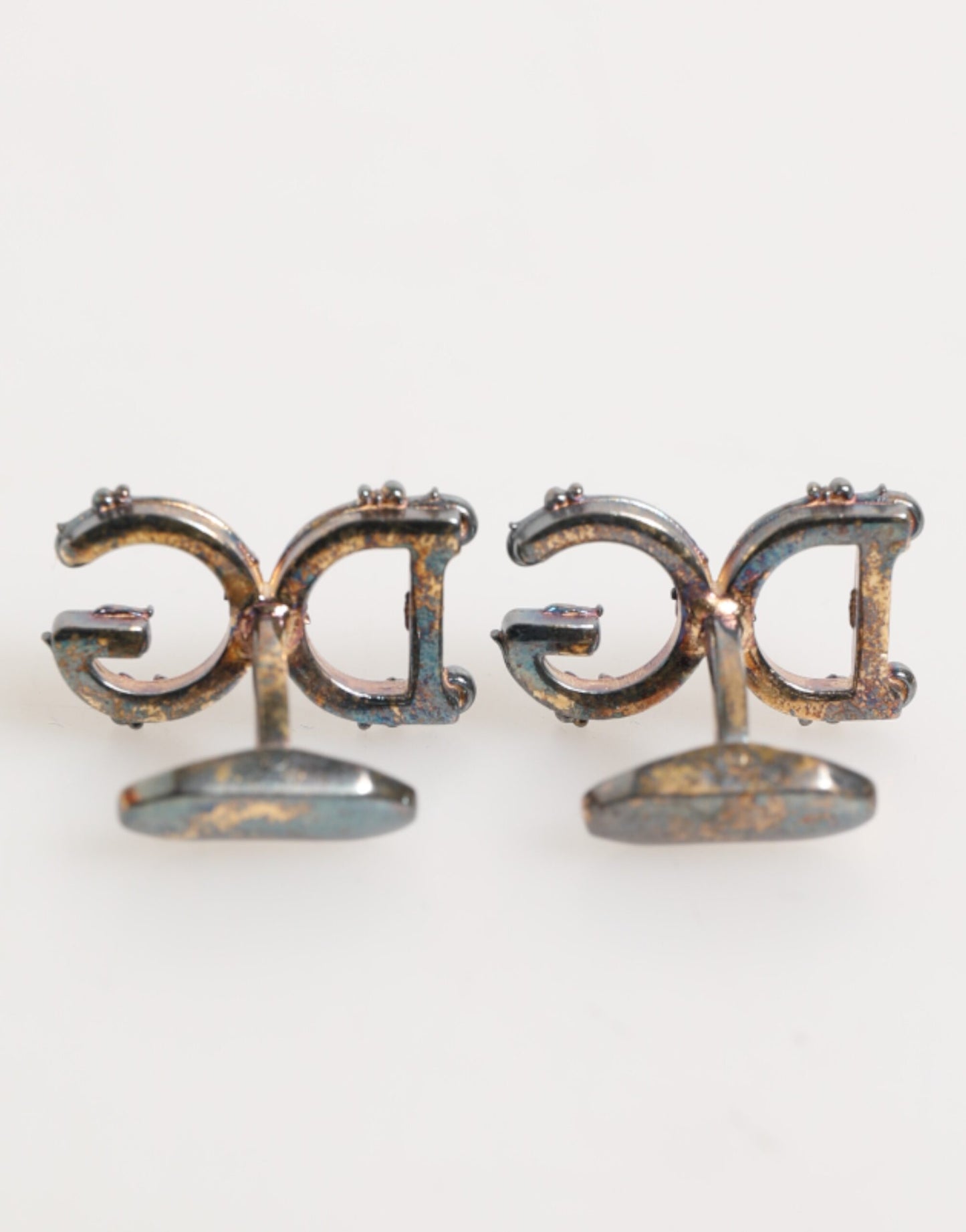 Dolce & Gabbana Gold Tone 925 Sterling Silver DG Logo Accessory Cufflink