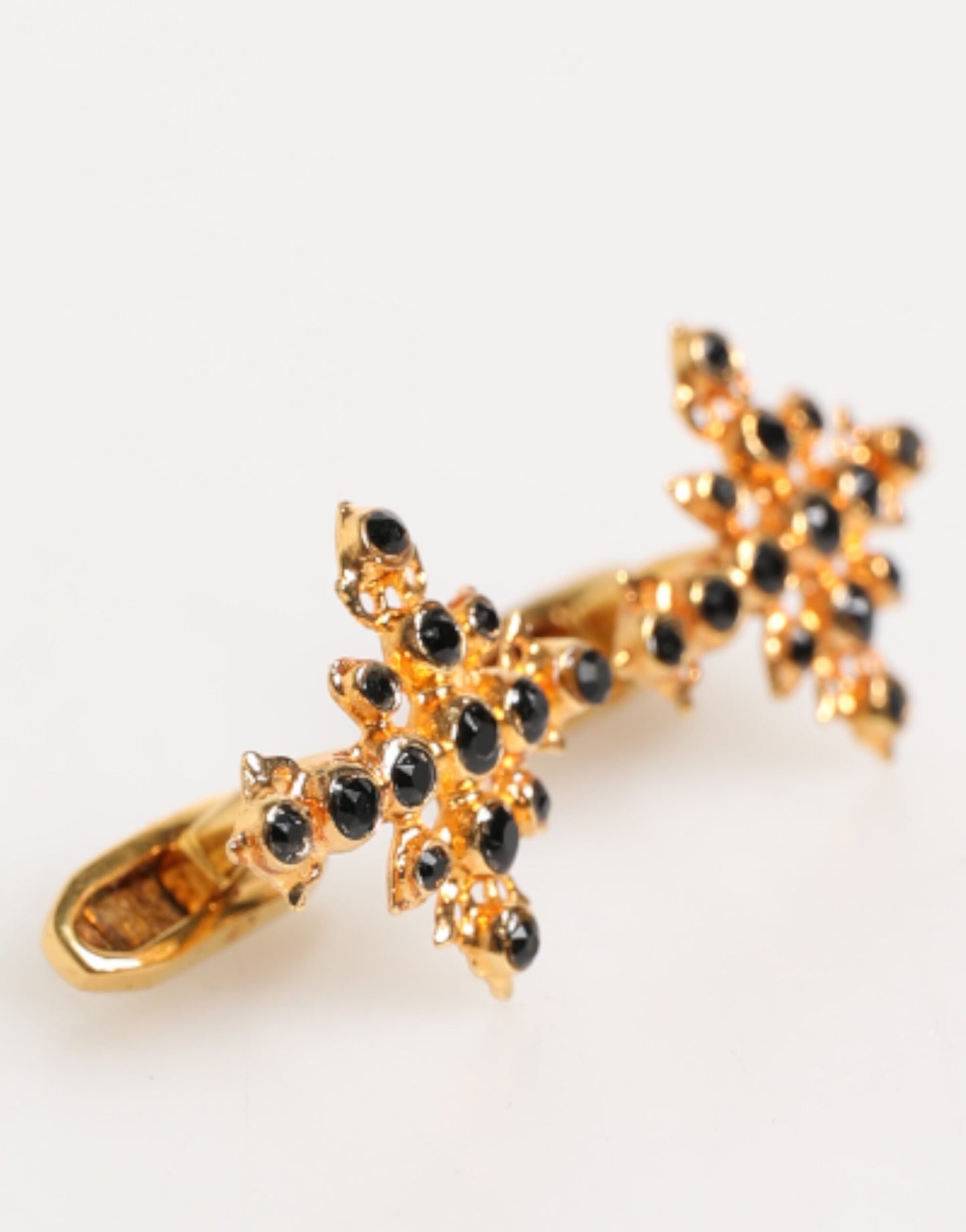 Dolce & Gabbana Gold Tone Brass Cross Crystal Cufflink