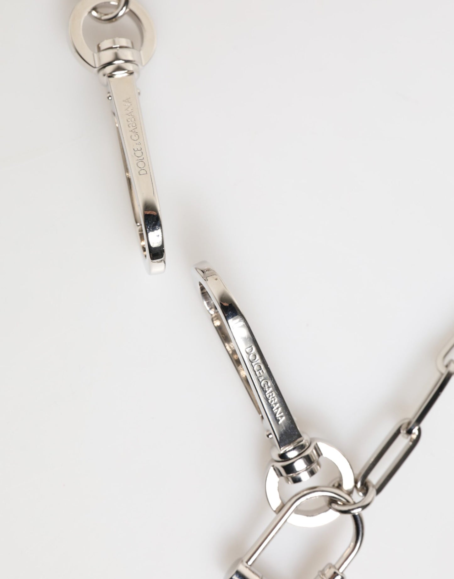 Dolce & Gabbana Silver Tone Metal Chain DG Logo Pendant Men's Necklace