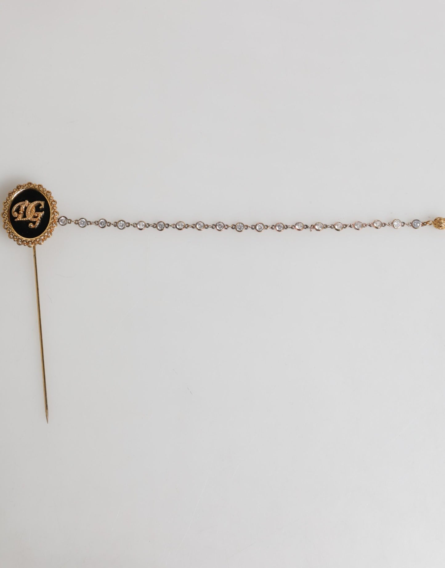 Dolce & Gabbana Lapel Pin DG Logo Gold Chain Mens Brooch