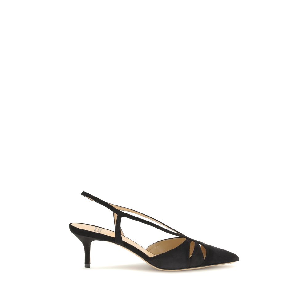 Francesco Russo Suede Leather Décolleté Slingbacks