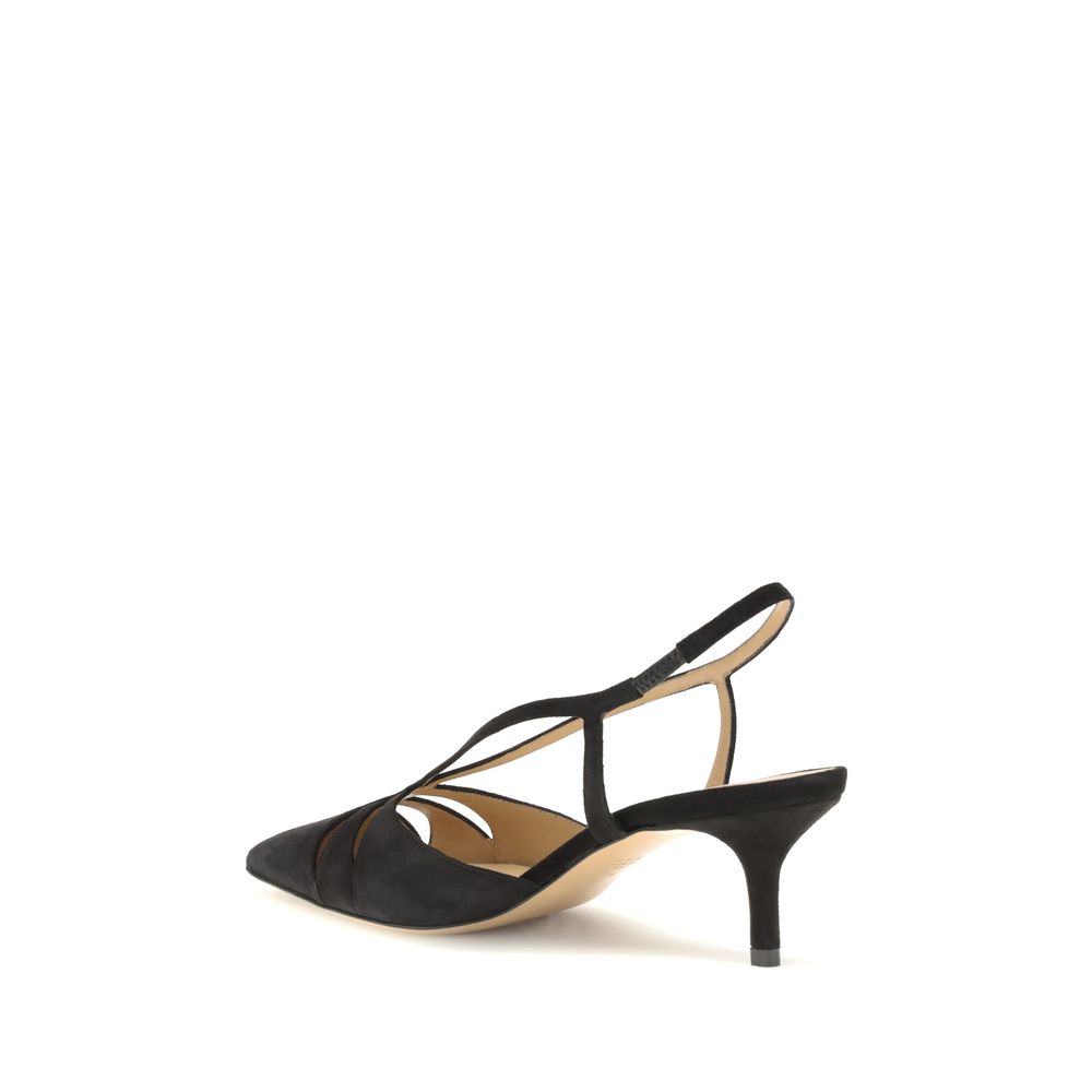Francesco Russo Suede Leather Décolleté Slingbacks