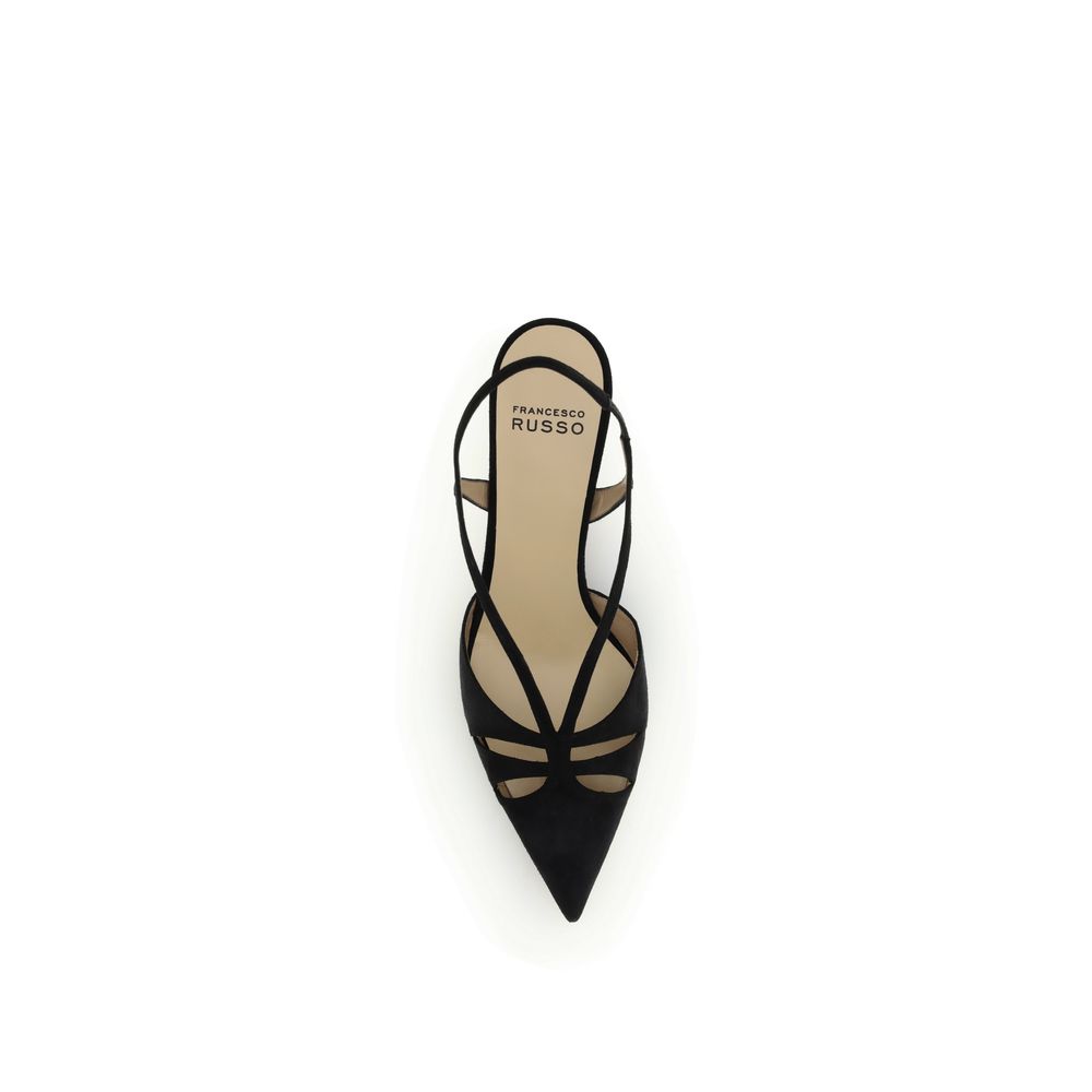 Francesco Russo Suede Leather Décolleté Slingbacks