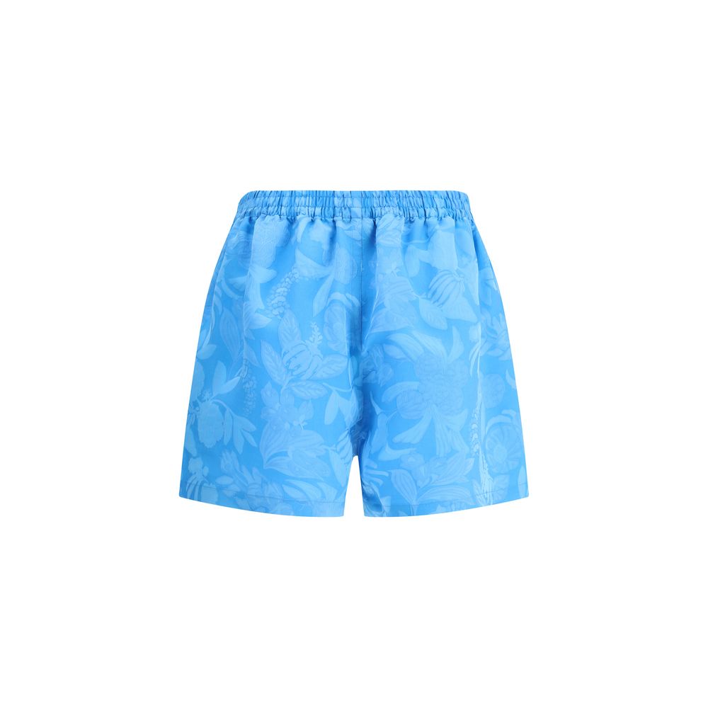 Balenciaga Blue Floral Patterned Shorts for Women