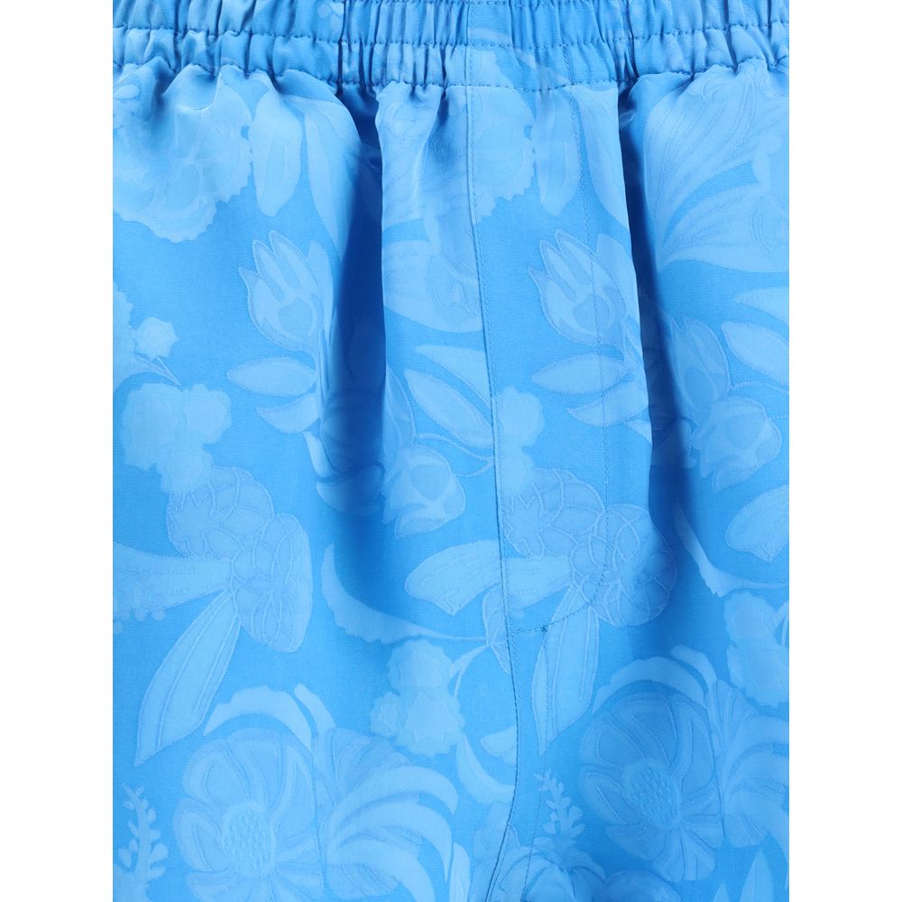 Balenciaga Blue Floral Patterned Shorts for Women